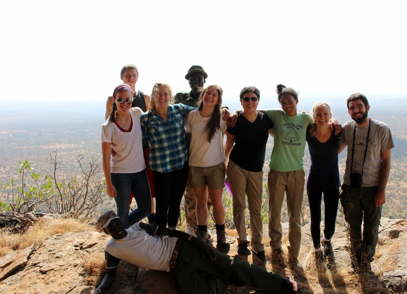 Kenya study abroad students on the top of Moo Kenya