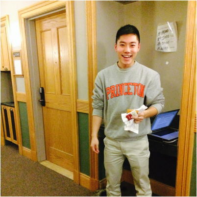 Richard Lu '16, my thesis fairy, carrying tea, cookies and candy- all for me!