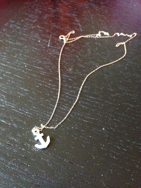 A necklace with an anchor pendant