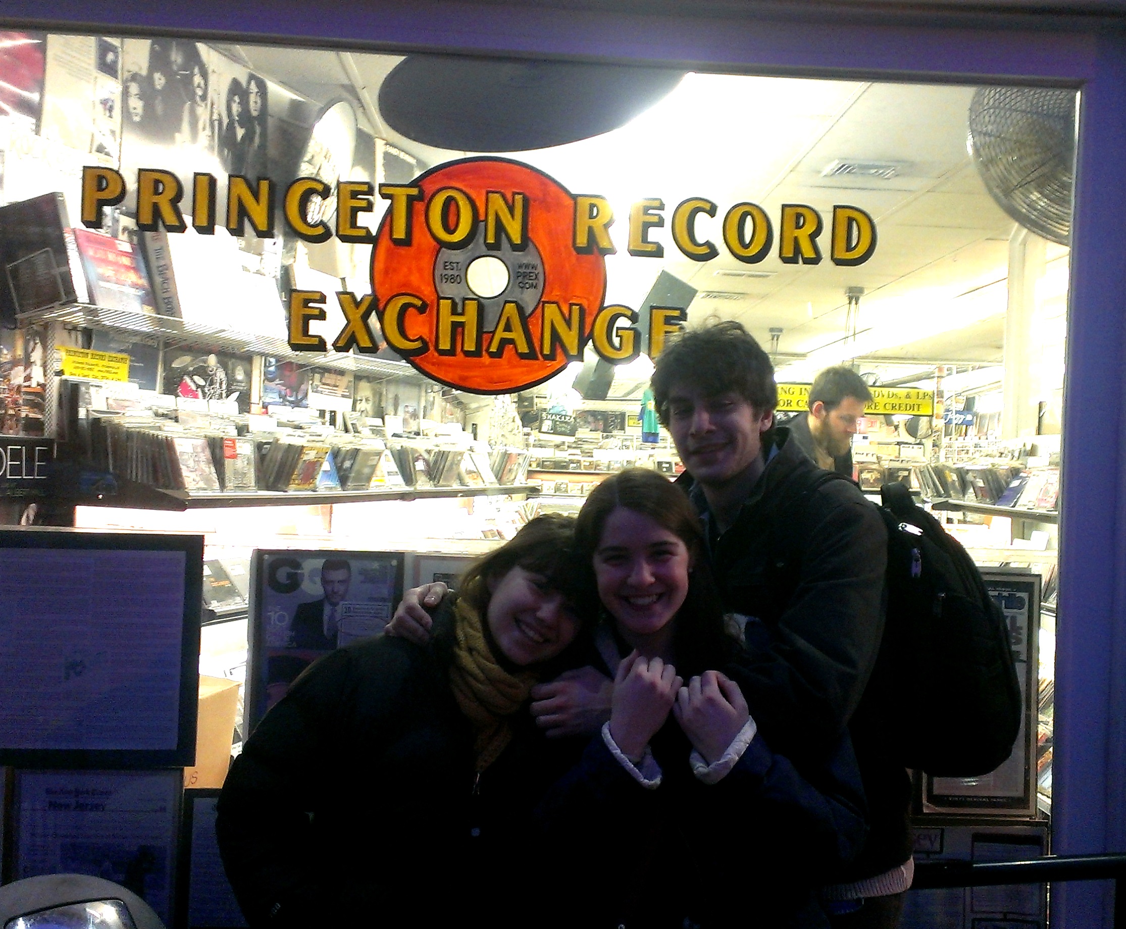 Amy, Colleen, and Chris outside Princeton Record Exchange