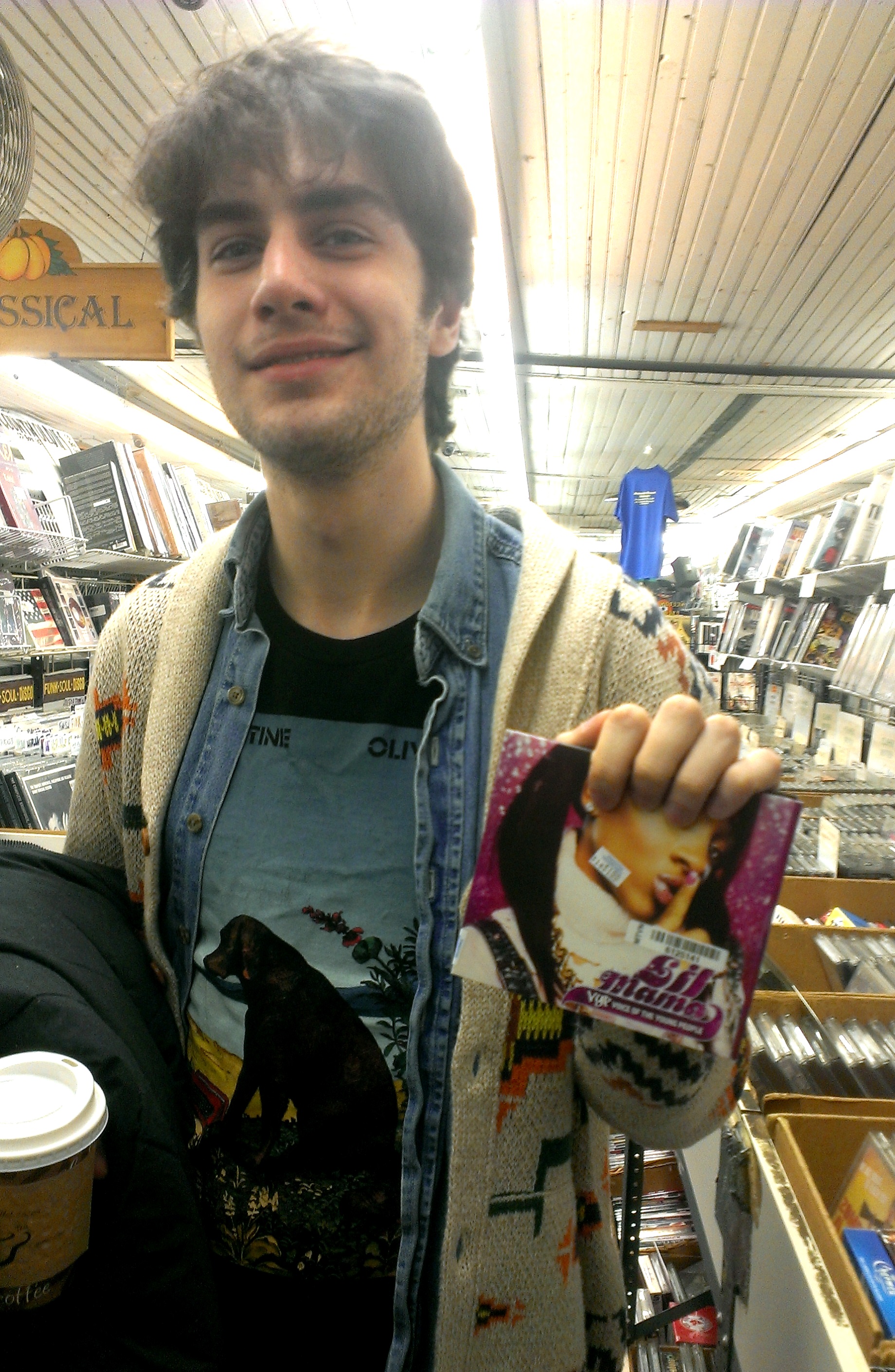 Chris with a pink CD