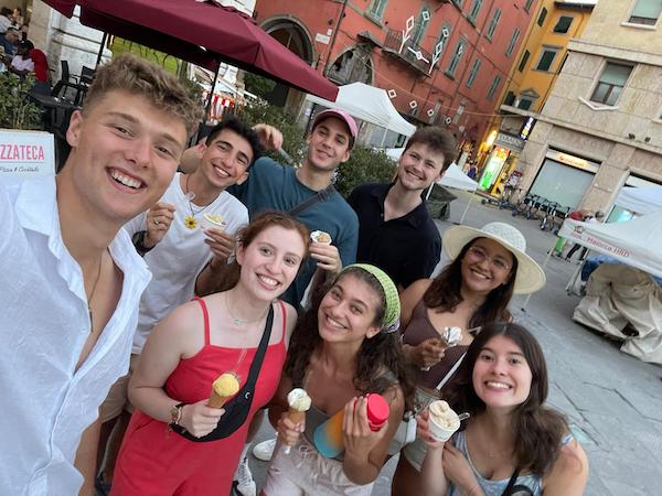 Group of students getting ice cream