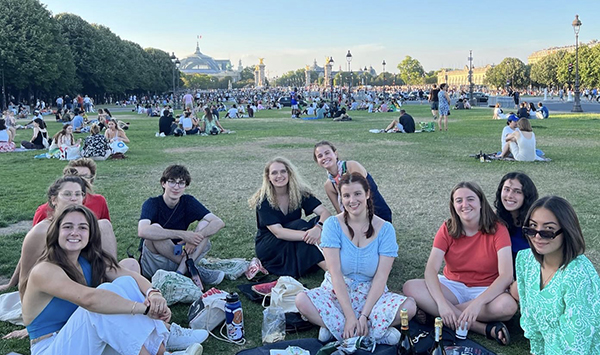 Group of students having a picnic 