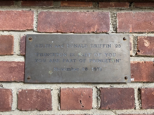 Plaque that says "Princeton is part of you. You are part of Princeton"