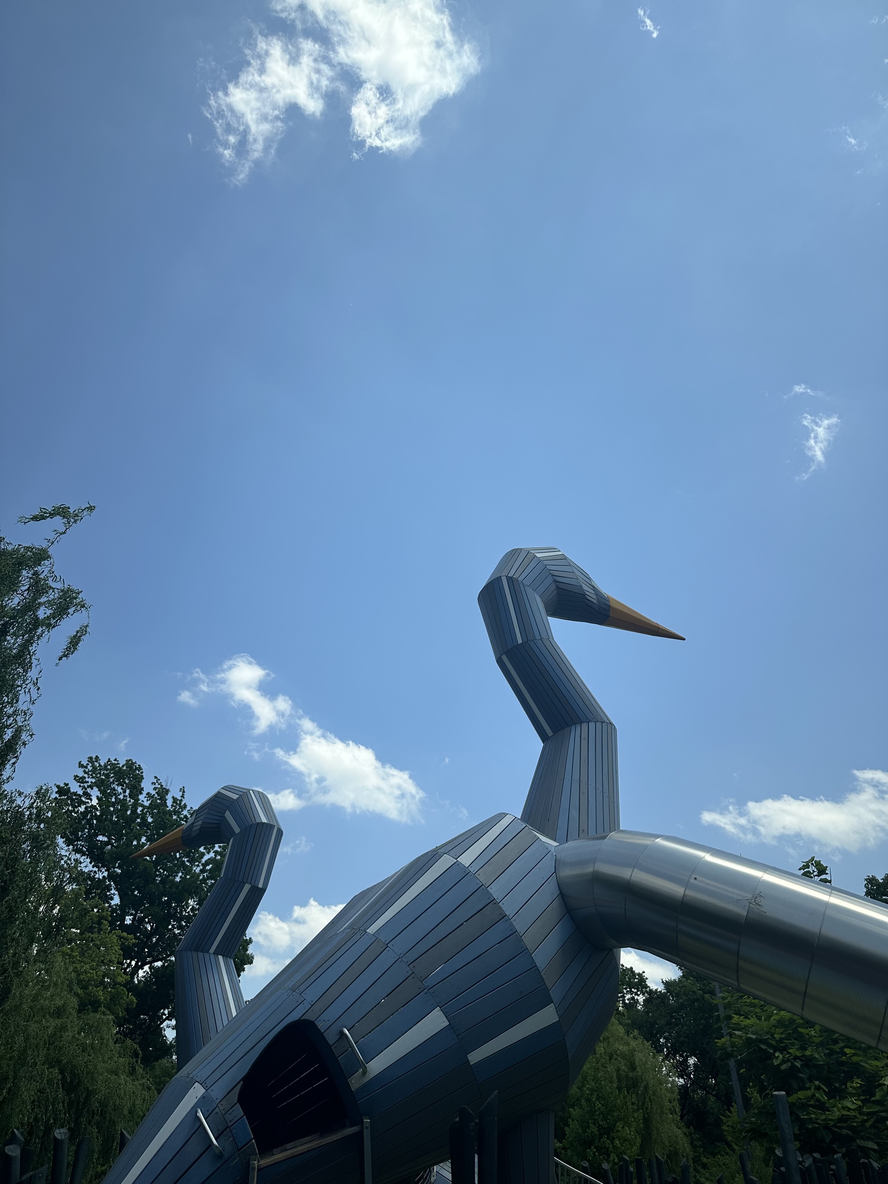 Modern sculpture of goose or duck
