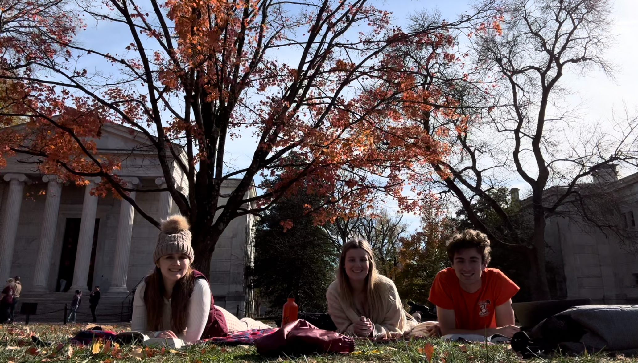 Three friends working on Cannon Green