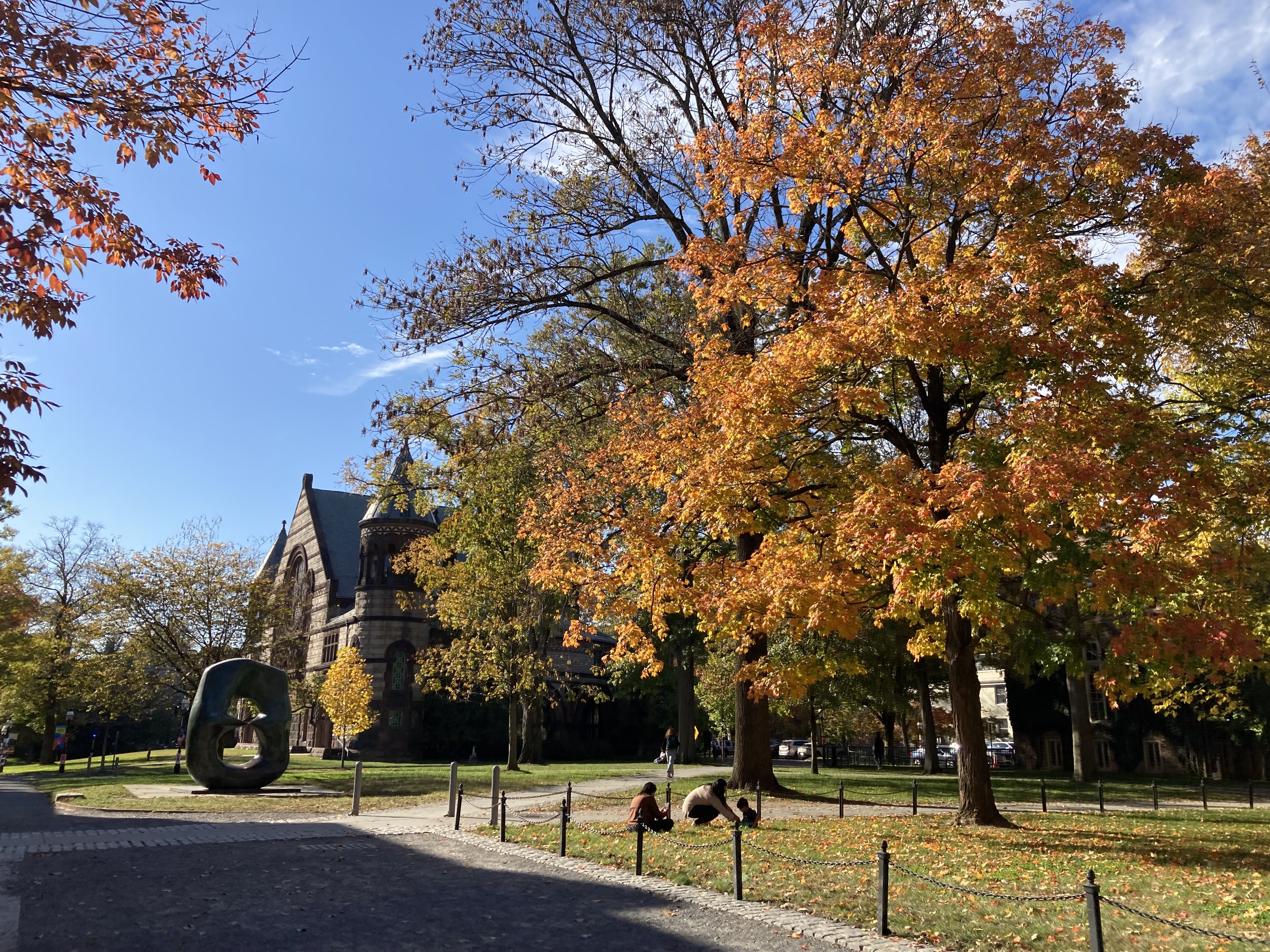 Richardson Hall and Oval with Points are visible with fall foliage 