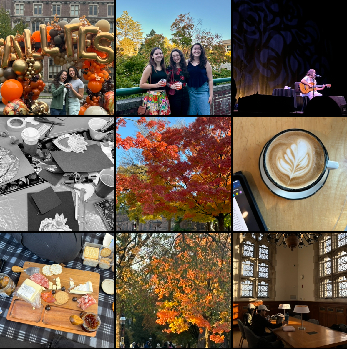 A collage of 9 fall-related photos.