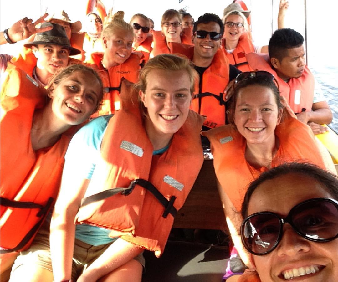 My classmates and I during our coral reef class. 