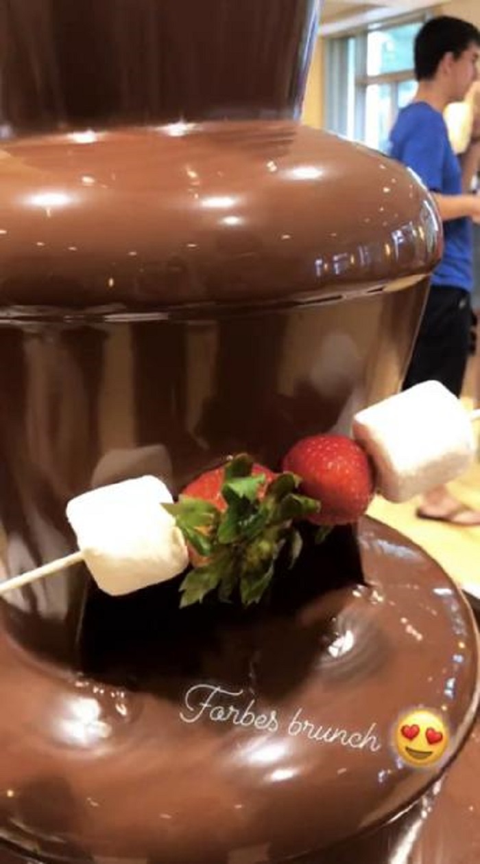 Chocolate fountain at Forbes
