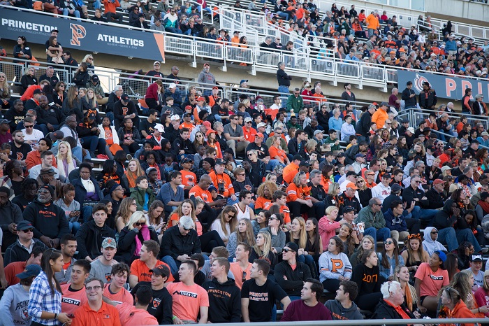 Princeton stadium filled with fans wearing orange 
