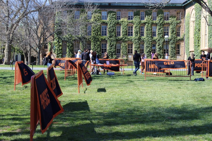 Department banners on Cannon Green for Dec Day