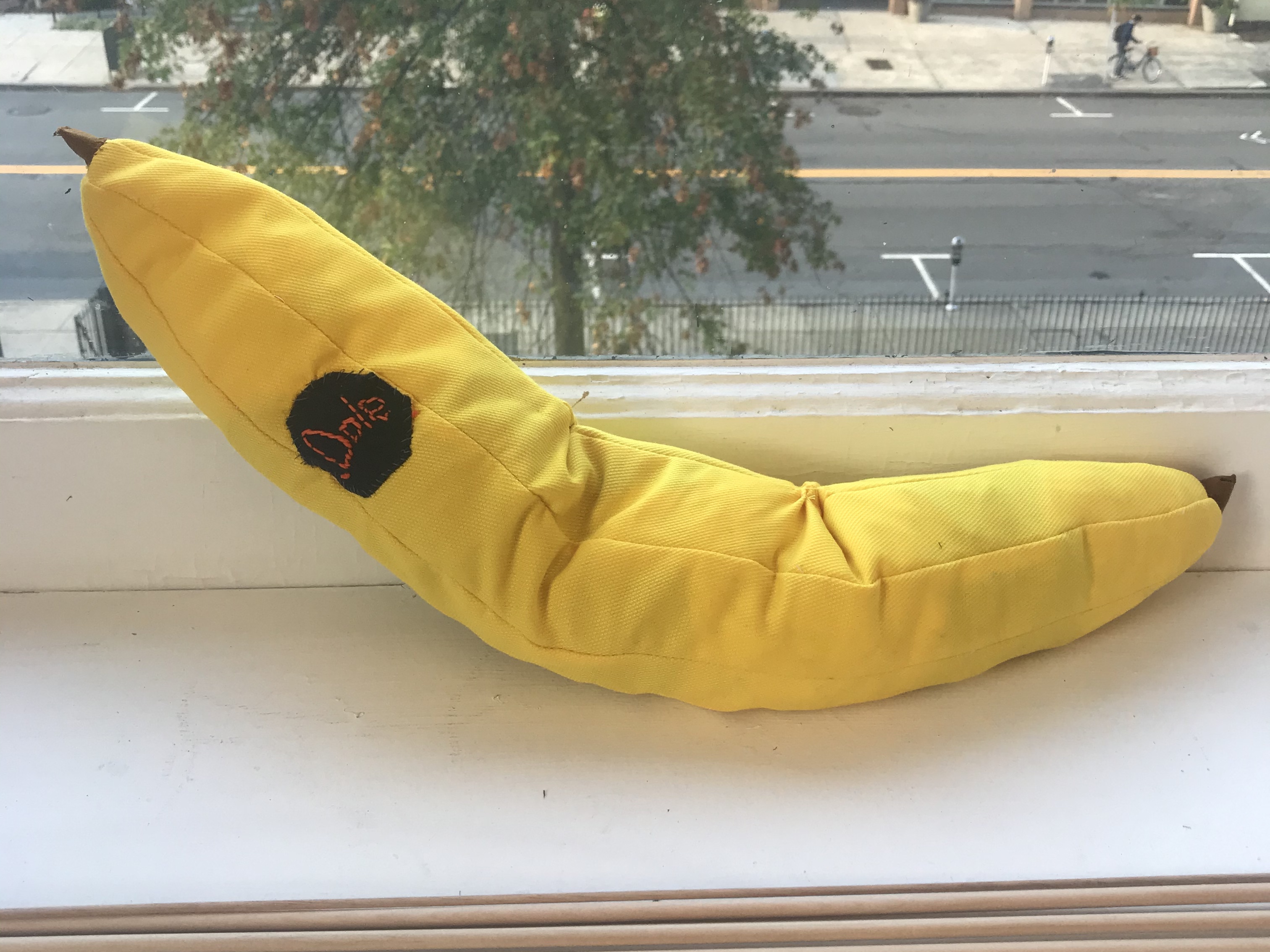 large yellow stuffed banana