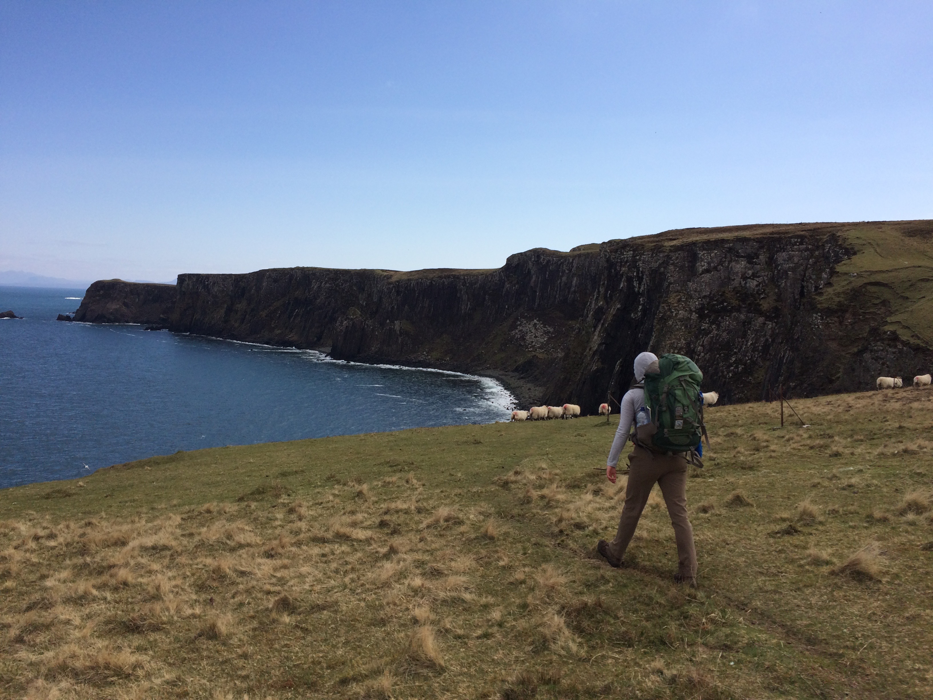 Walking along sea cliffs on the Isle of Skye