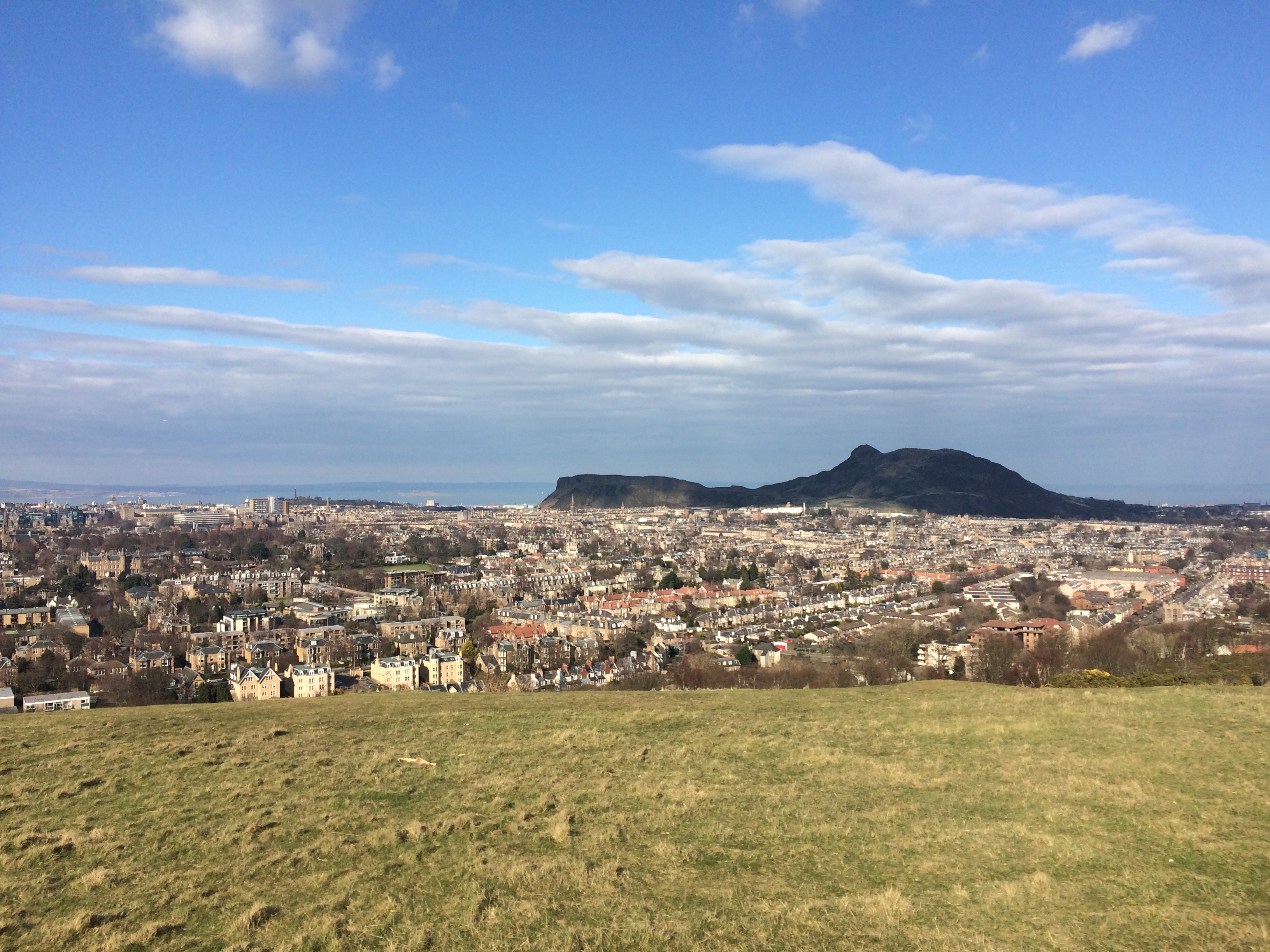 Looking over Edinburgh and Arthur's Seat