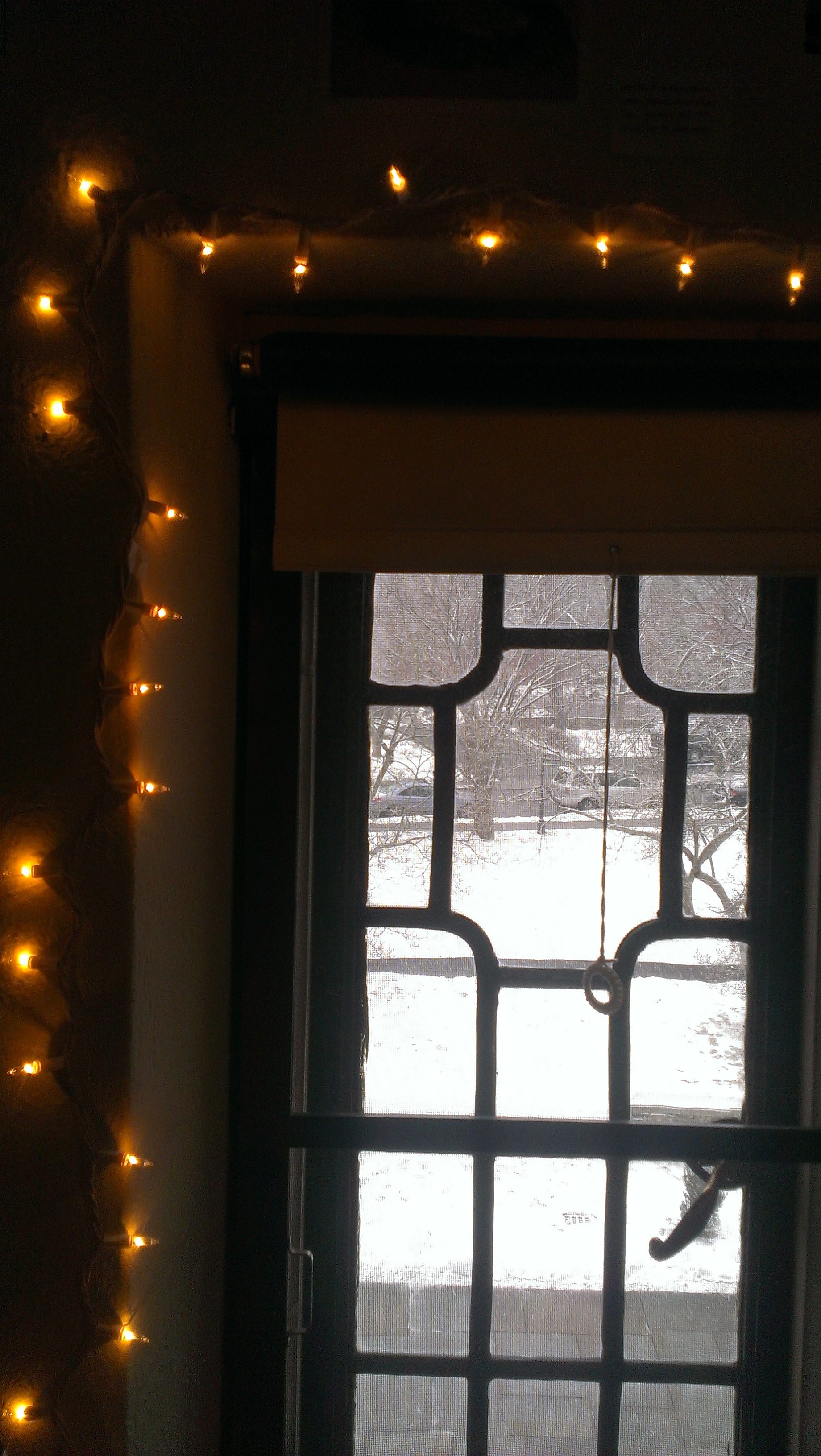 Window and string lights