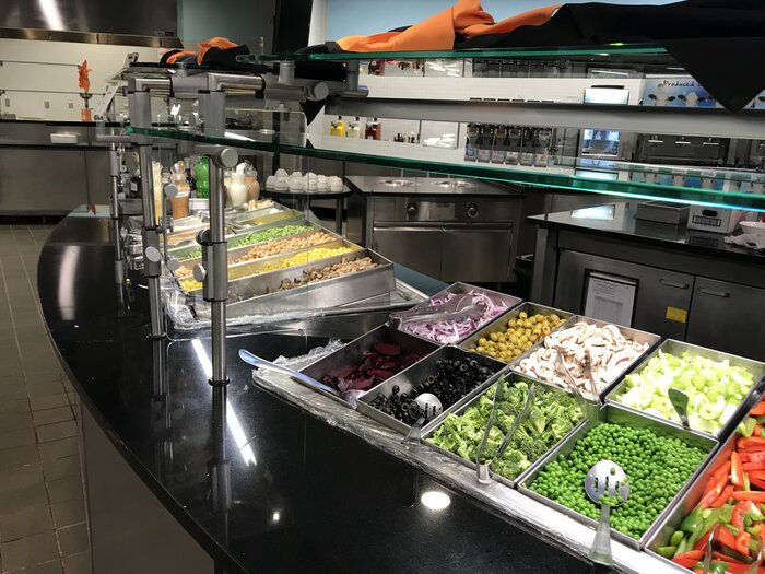 Vegetables in the servery of Whitman dining hall