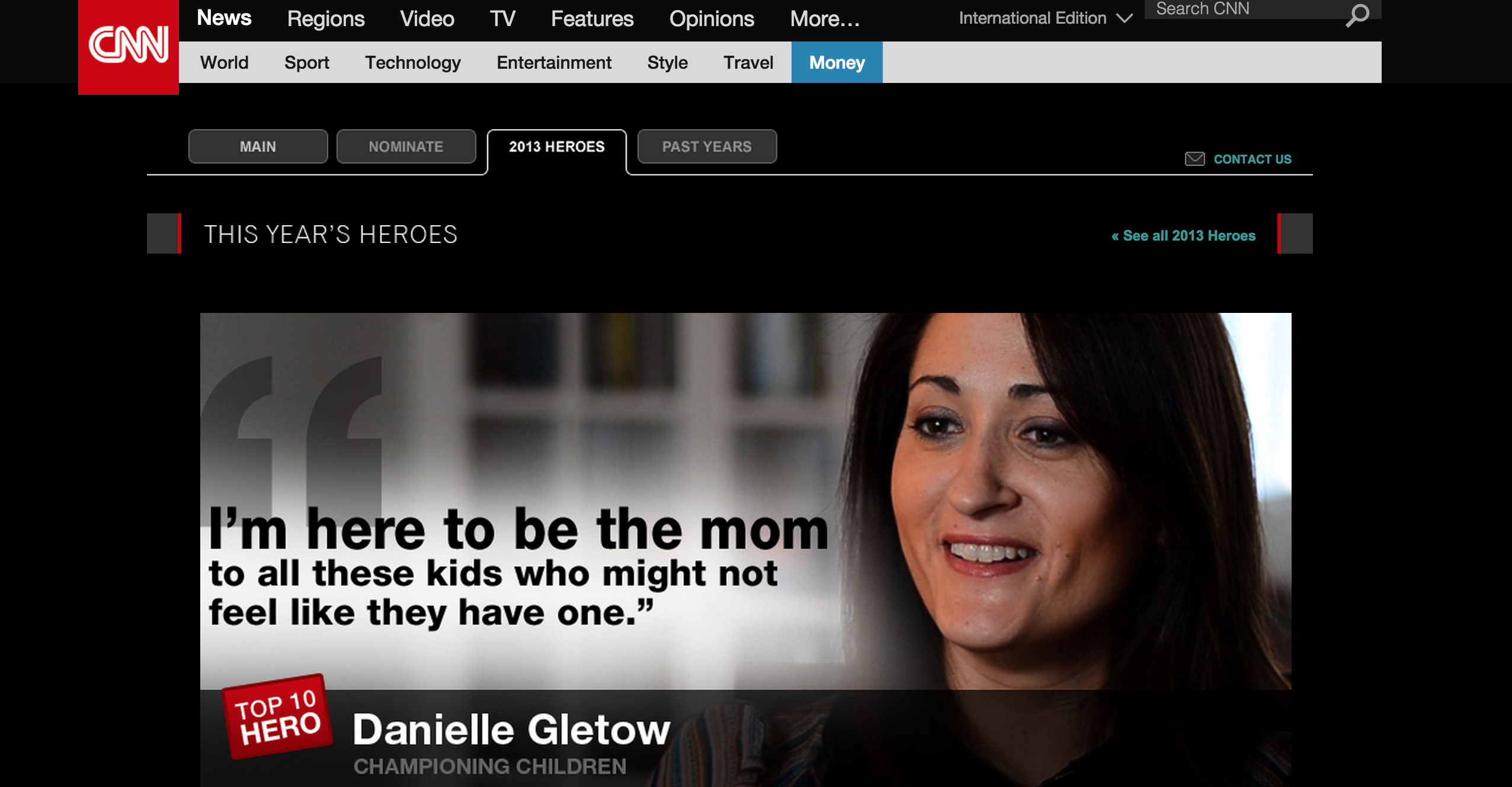 Danielle on CNN heroes