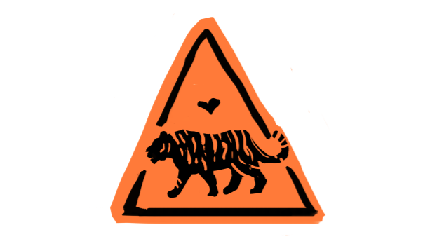 tiger construction sign