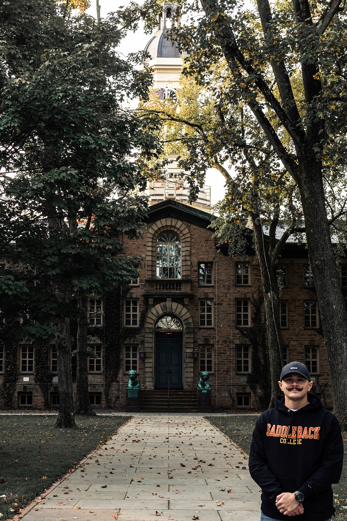 Xander standing in front of Nassau Hall