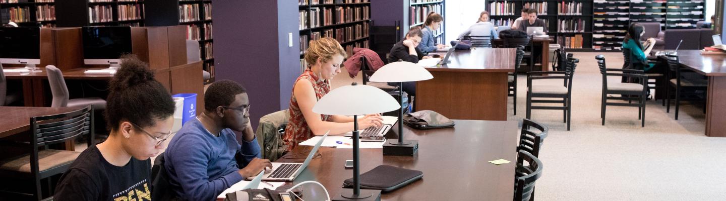 Students in Marquand Library