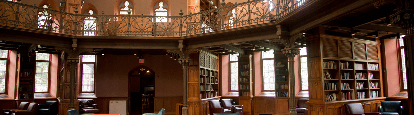 Chancellor Green Library showing chairs and windows