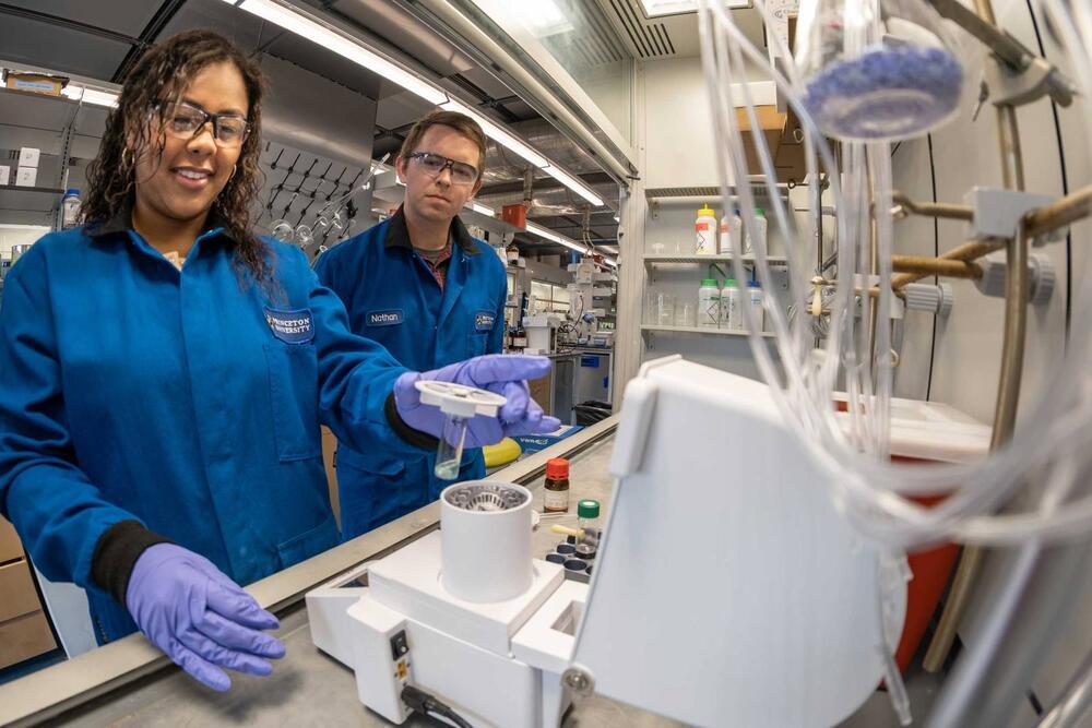 Students working in a science lab